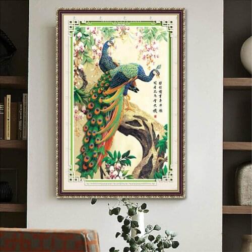 5D DIY Diamond Embroidery Full Display "Peacock bird flower" Diamond Painting Square/Round Rhinestones Decor Art