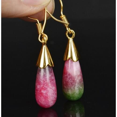 Authentic natural peach blossom plum hibiscus lotus jade lady jewelry earrings for peach blossom transshipment