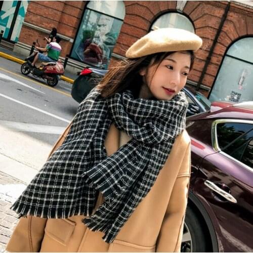 Chanycore Retro minimalist square Winter scarf cashmere pashmina women scarfs warm thick Dual use shawl hijab poncho for ladies