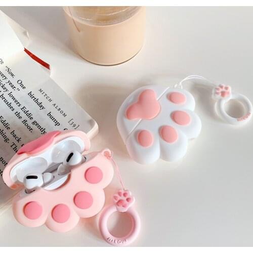 For Airpods Pro 3D Cute Cartoon Cat Paws Meow Earpods Case for Apple Airpods 3 Wireless Earphone Kawaii Protective Cover Shell