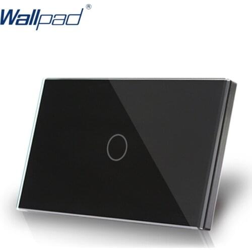 Dimmer Wallpad US/AU Standard Touch Dimmer AC 110~250V Glass Black Wall Switch 500W Dimmerable Incandescent LED Light Switch