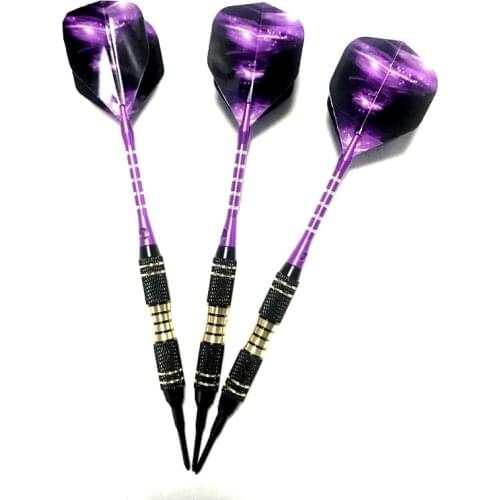 Professional Electronic Soft Tip Darts 18g Darts With Aluminum Alloy Shaft Purple Color