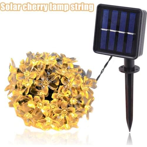 Solar Flower Light String 8 Lighting Modes Waterproof LED Garlands Fairy String Light with 20/30/50 Bulbs 5/6.5/7m Long TN88