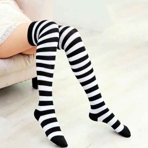 1 Pair Hot Thigh High Sexy Socks Womens Striped Over Knee Stocks Girls Lady Socks Pregnancy Photography Daily Wear