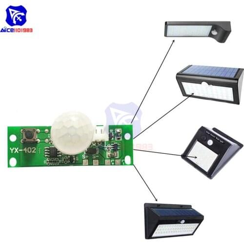 Diymore 3.7V Human Body IR Sensor Module Solar Light Lamp Control Switch Module Infrared Motion Detector for Arduino