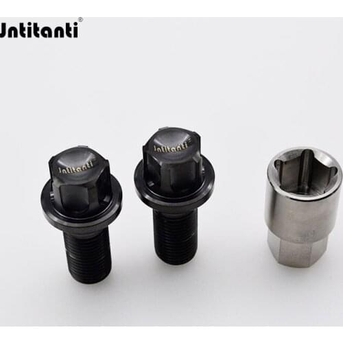 Anti-theft bolt titanium alloy with wrench M14*1.5*28 primary color for BENZ