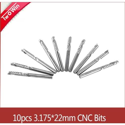 10pcs 3.175*22mm 4 Flutes End Mills CNC EndMill Tools Carbide End Mill Cutter Tools CNC Milling Cutter