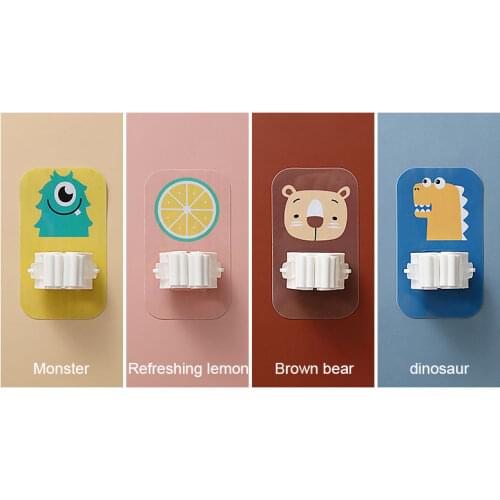 Creative cartoon wall hanging seamless mop clip household broom toilet swipe holder hook