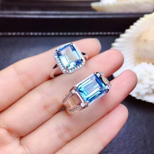 Lover Ring 100% Natural and Real Topaz ring 925 sterling silver Fine jewelry For Lover