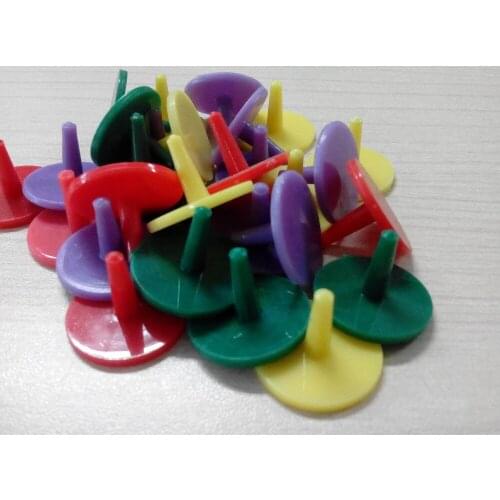 500 pieces hot sale top quality 25mm Plastic mixed color and wooden material golf ball marker