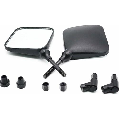 Motorcycle 10mm Square Rearview Side Mirrors Dual Sport Black Bike Universal Bike Scooter Offroad Dual Sport bike