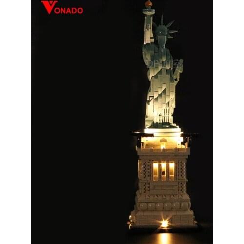 Led Light Set Compatible for 21042 17011 Statue of Liberty Building Block Toys for Children (only Led Light+battery Box)