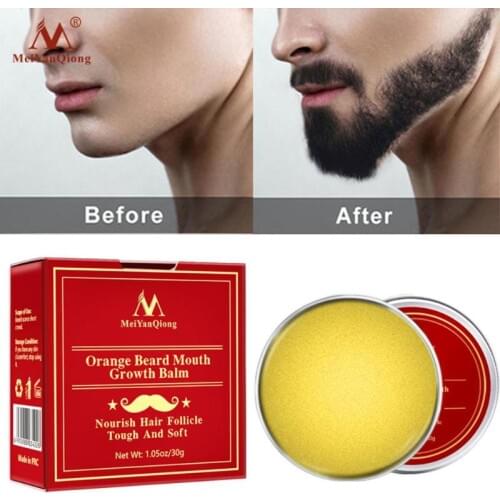 MeiYanQiong Natural Orange Organic Beard Oil Beard WaxBalm Hair Loss Products Leave-In Conditioner for Groomed Beard Growth Care