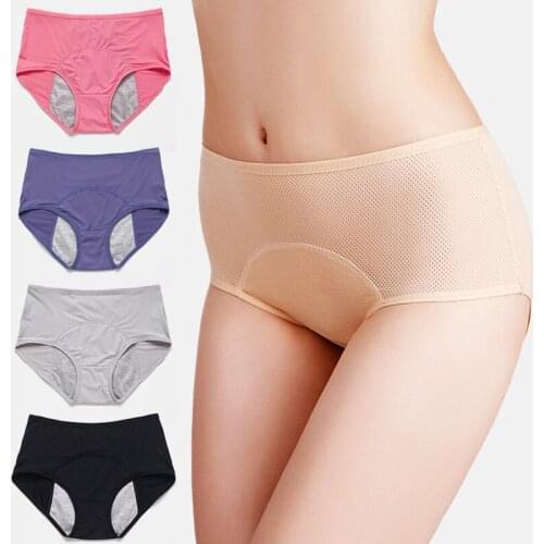 Leak Proof Menstrual Panties Inner diaphragm-fast water absorption Widening Crotch Breathable Plus Size L-6XL Physiological Pant