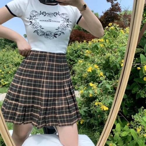 United States New French Niche Retro High-waisted Slim Figure Thin Fashion Hundred High-waisted Plaid Pleated Skirt DLbsq381