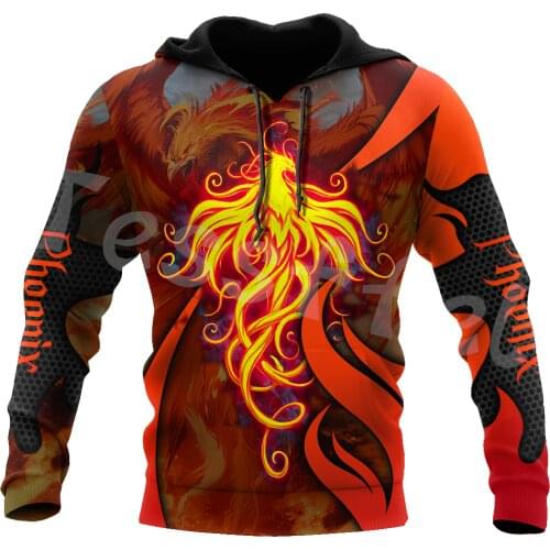 Tessffel Animal Phoenix Queen Tattoo NewFashion Streetwear 3DPrint Men/Women Harajuku Pullover Autumn Long Sleeve Zip Hoodies A2