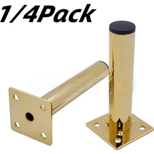 Metal Furniture Legs Support For Sofa Leg TV Stands Foot Cabinet Coffee Table Legs Gold/Black 80-200mm with Screws 1/4Pack