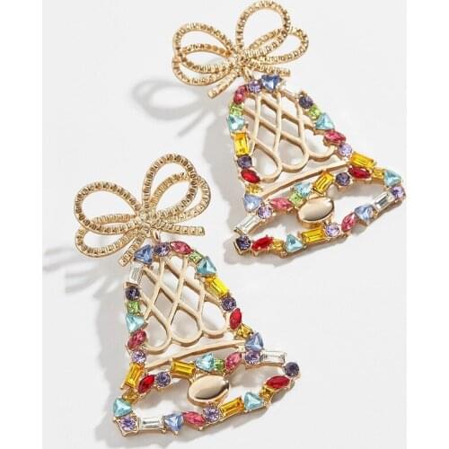 2020 Wholesale European and American Cross-border Hot Sale Earrings Crystal Unique Design Bell Earrings Alloy Fashion Jewelry