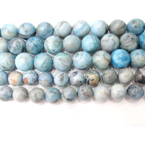 Wholesale Natural Stone Blue Lace Agates Round Loose Beads 4 6 8 10 12MM Pick Size For Jewelry Making
