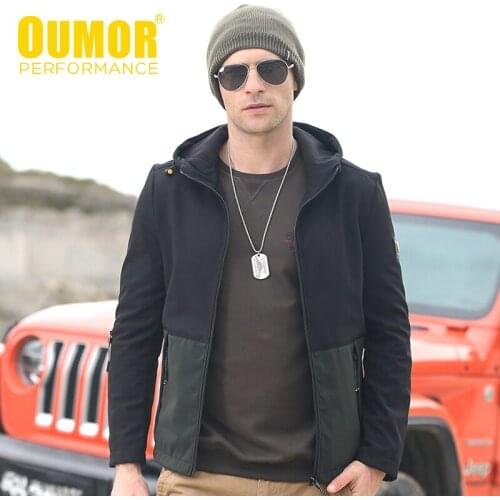 Oumor Autumn Tactical Fleece Jackets Men Solid Military Army Jacket Coat Loose Thick Casual Warm Jackets Outwear Plus Size 4XL