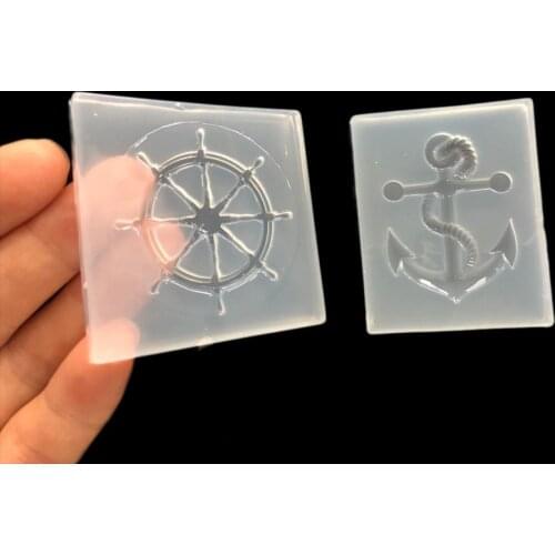 Transparent Silicone Mould Resin Decorative Craft DIY Anchor rudder shpe Type epoxy resin molds for jewelry