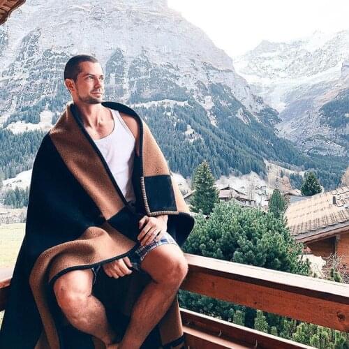 Luxury Letter Cashmere Design Blanket Crochet Soft Wool Shawl Blankets for Beds Winter Warm Couch Blanket Knit Throw Blanket