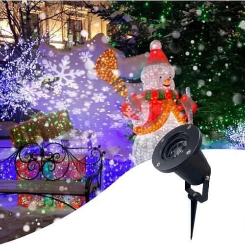 Christmas Snowflake Projector Disco Party LED Stage Light White Snowstorm Projection Lamp New Year Outdoor Home Decoration