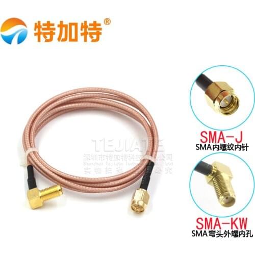 2PCS TEJIATE SMA Male Header To SMA Bent Header Outer Screw Inner Pin/Hole Jump Wire SMA-J RPSMA-KW Cable RG316 Wire 0.08~2M