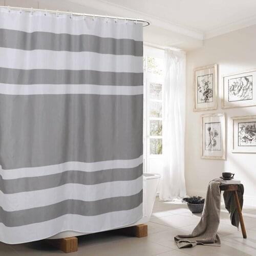 Modern Shower Curtains for Home Hotel Bathroom Waterproof Bath Curtain Stripe Printed Bath Screen Curtain for Bathtub Bathing