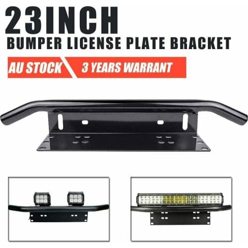 23''Universal Bull Bar Front Bumper License Plate Log Light Mount Bracket SUV Lamp Holder Off Road LED Light Bar Aluminum