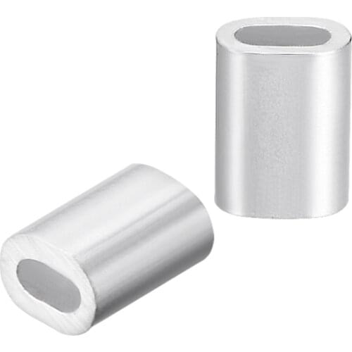 Uxcell 20Pcs M1.2 Aluminum Oval Sleeve 1.4mm(1/16 Inches) Steel Wire Rope Crimping Sleeves Clips Cable Ferrules Tools