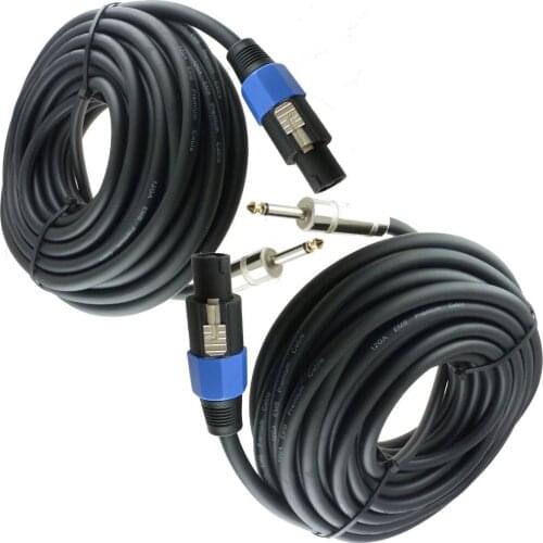 High Quality 2 pin speaker to speaker cables DJ PA 32FT 12 Gauge 12GA