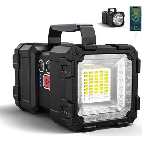 Bright Rechargeable Flashlight， Portable Handheld Spotlight Searchlight with 3+4 LED Lights Modes, High Lumen Waterproof