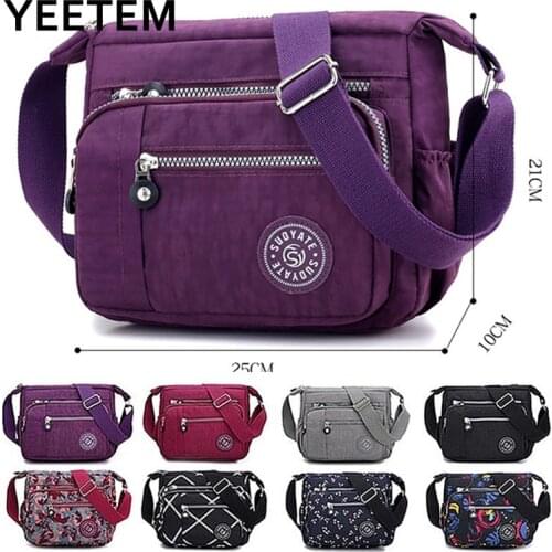 Women Canvas Handbags Waterproof Cloth Bag Good Quality Diagonal Messenger Crossbody Bag Shoulder High Capacity Multiple Pockets