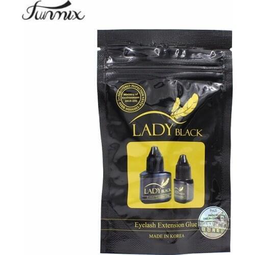 1 Bottle 5ml Lady Black Eyelash Extension Glue Fast Drying False Eyelash Extension Glue Over 6 Weeks With security label