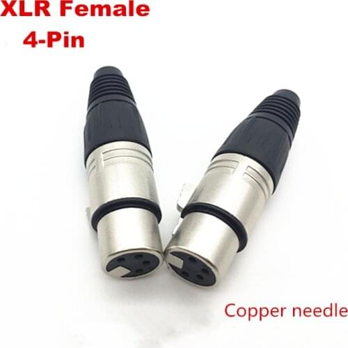 1pcs high quality 4Pin 5Pin Copper needle silver plated Audio XLR Adapter Female/Male 4-cole Microphone Connector Plug Adapter