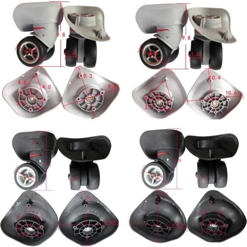 2pcs/pair Rubber Swivel Wheels 360 Degree Rotation Suitcase Replacement Casters Luggage Case Parts Accessories