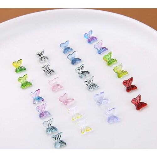 20pcs New Fashion Women Butterfly Drop Earrings Animal Sweet Colorful Retro crystal glass pendant DIY hairpin hair accessories