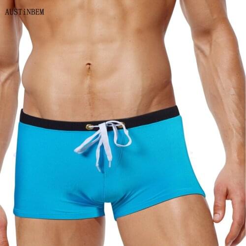 A229 AUSTINBEM Sexy pocket men swimwear board beach shorts brief men swimsuit swim trunk short swimming trunk sunga bathing suit