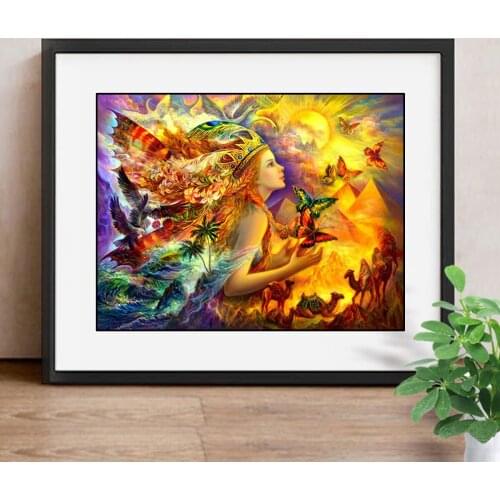 Diamond Embroidery Beautiful Woman Diamond Painting butterfly Needlework Diamond Mosaic Wall Stickers Home Decoration