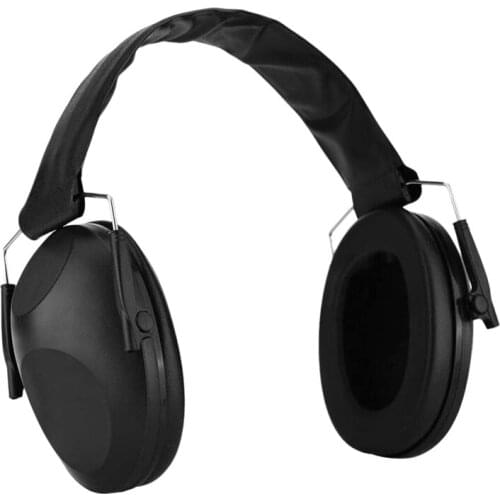 Aon Noise Ear Plugs Hearing Protection Active Earmuffs Foldable Comfort Padded Headband for Noisy Environment (Black)