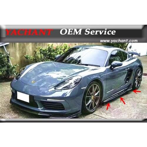 Car-Styling Carbon Fiber Side Skirts Fit For 2017-2018 Cayman Boxster 718 AMSP Style Body Kit Side Skirts 8 Pcs