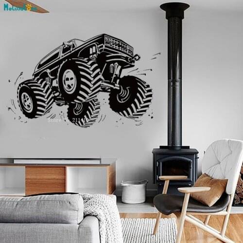 Big Monster Truck Wall Decal Off road Car Jeep Vehicle Decoration Vinyl Sticker Art Bedroom Living Room Sport Theme YT1435
