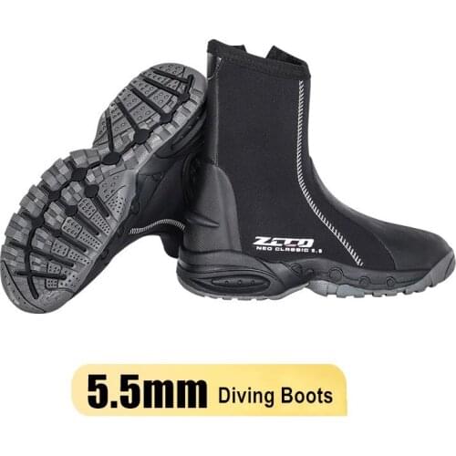 5.5MM Neoprene Scuba High Upper Diving Boot Anti-slip Beach Warm Swimming Boots Diving Fins Spearfishing Snokeling Bathing Shoes