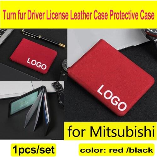 1pcs Auto Driver License Case Protective Cover Red/Black Car Driving Credit Card Holder for Lancer 10 9 EX Eclipse Galant