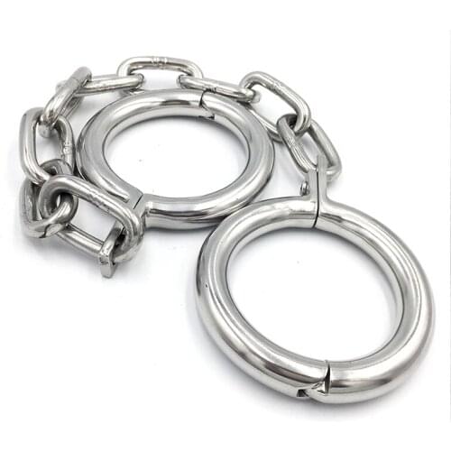 Stainless Steel Leg Irons Ankle Cuffs Metal Bondage Restraint Slave Bdsm Kit Fetish Legcuffs Sex Toys Adult Games For Couples