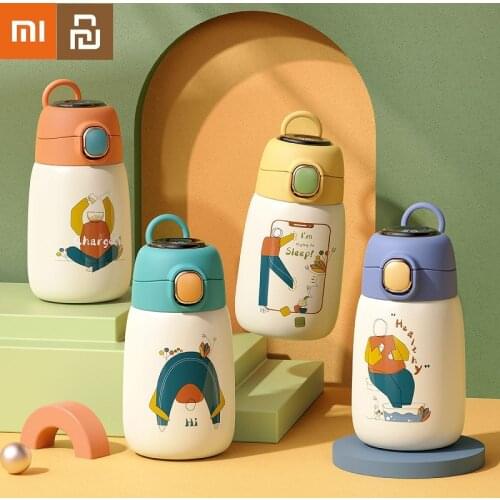 Xiaomi Youpin Thermos Cup Ins Smart Temperature Display Childrens 304 Stainless Steel Cartoon Bouncing Water Warm Cup Women Cup