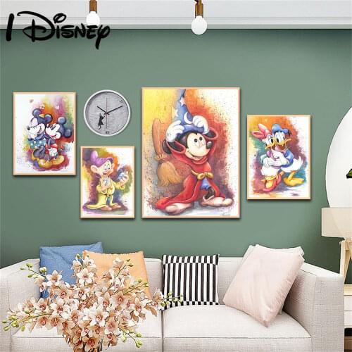 Disney Mickey Minnie Mouse Donald Duck Anime Poster Painting Canvas Print On Wall Art Picture For Kids Room Home Decor Frameless