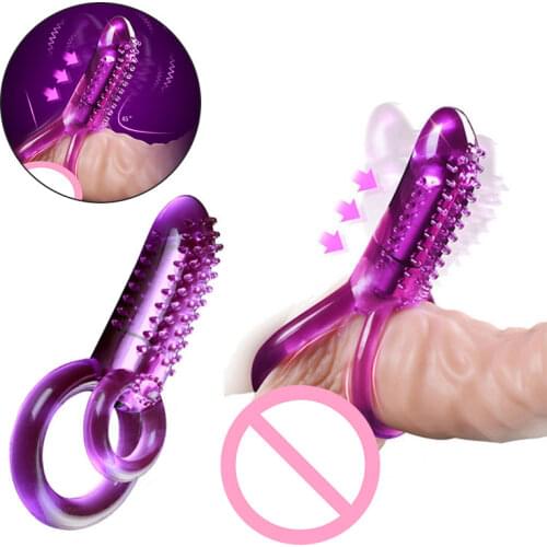 Penis toy male delay device penis device penis lock fine ring female clitoral stimulator double ring cock lock adult products