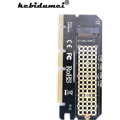 Kebidumei Aluminium Alloy Shell Led Expansion Card Computer Adapter Interface M.2 NVMe SSD To PCIE 3.0 X16 for Windows7/8